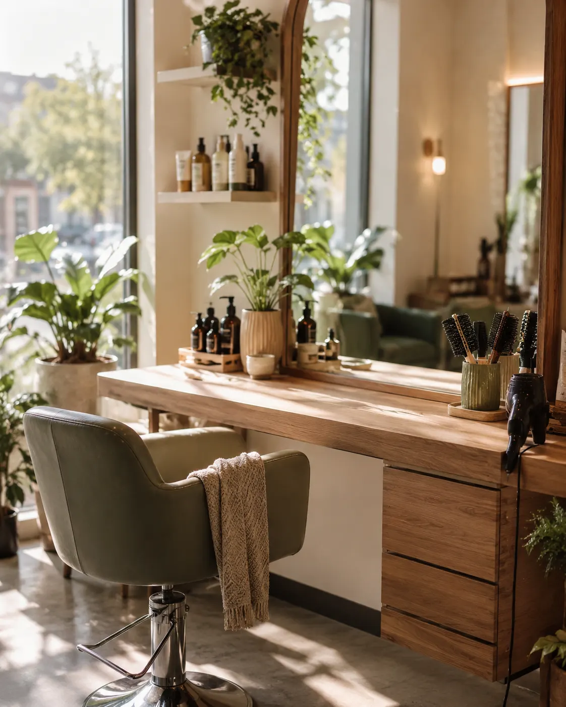 Interior de un salón de belleza